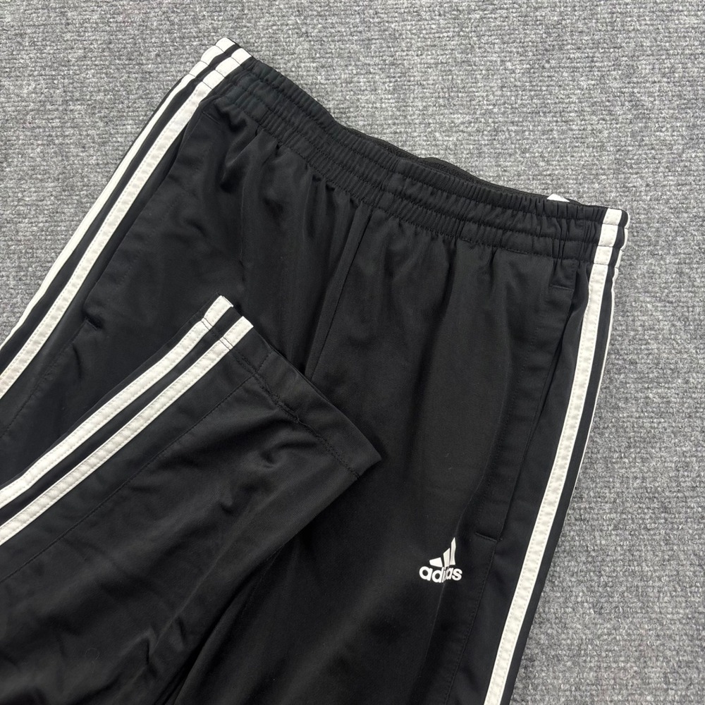 Adidas‎ Track Pants Medium Black 3-Stripe Elastic Waist Athletic Trousers Womens